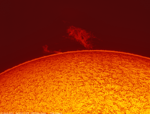 Huge Prominence on SE Limb 21/03/2012