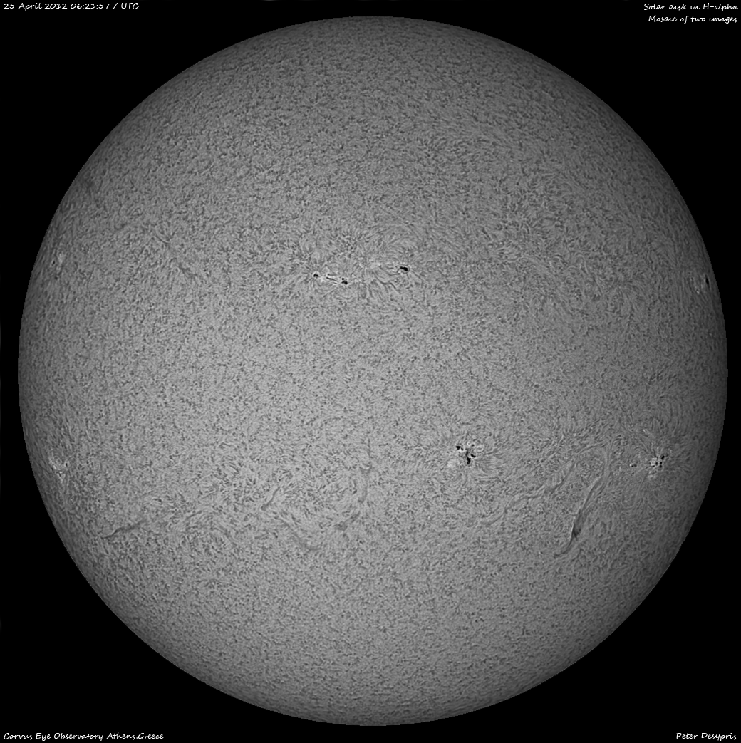 Ηλιακός δίσκος-Χρωμόσφαιρα την 25-04-2012