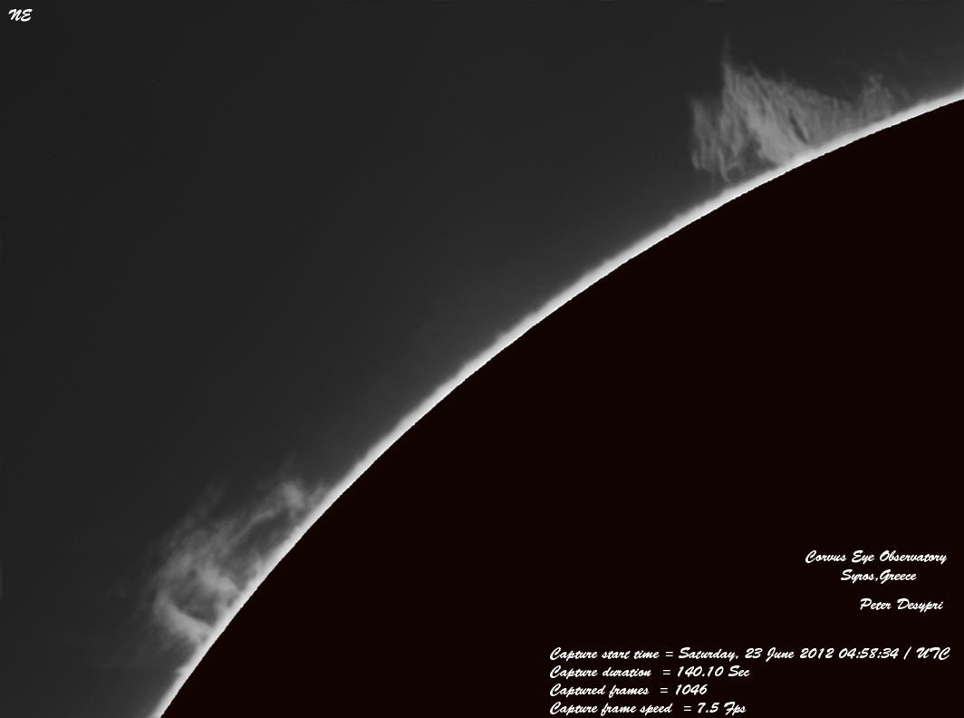 Prominences on 23-06-2012