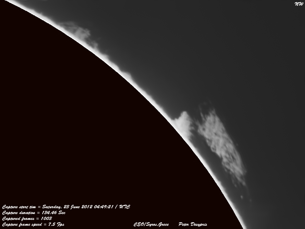 Eruptive Prominence on 23-06-2012