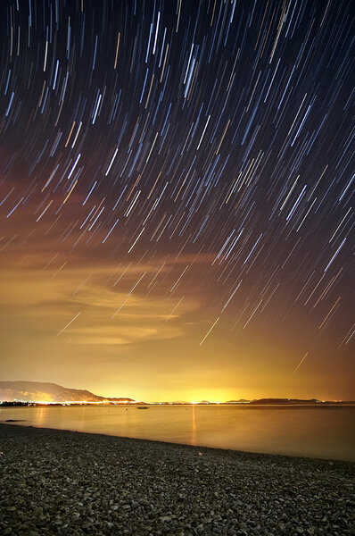 Startrail With Light Pollution