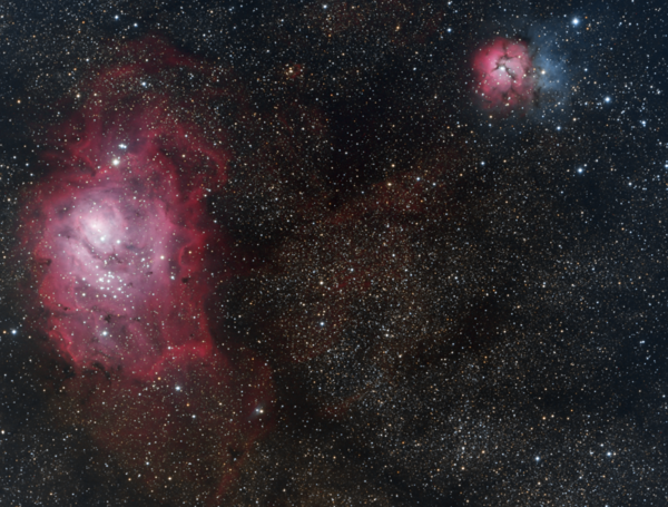 The Lagoon And Trifid Nebula Μ8 & Μ20
