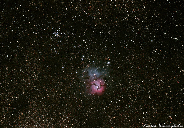 Messier 20 - Trifid Nebula And Messier 21 - Star Cluster