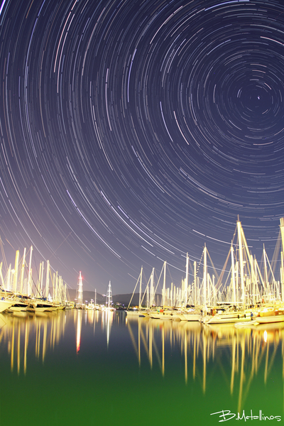 Startrails Marina Gouvia, Corfu