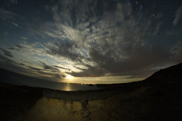 Moon Sets Over 12 Apostles Site