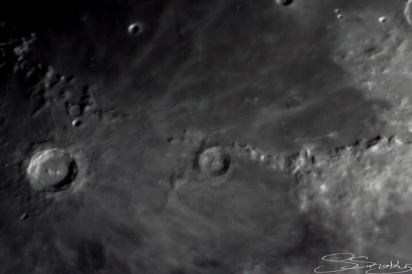 Crater Copernicus (93km) - Crater Eratosthenes (58km) -appeninus Montes