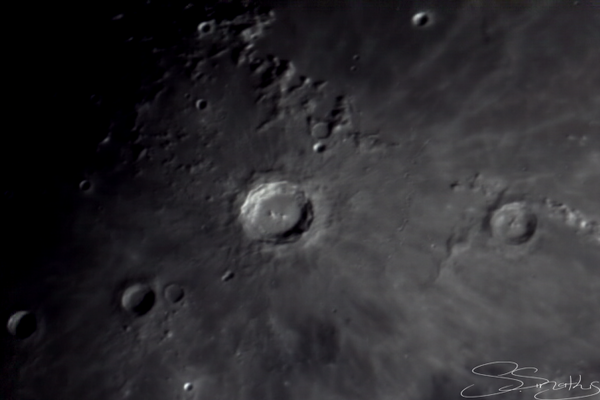 Crater Copernicus (93km) - Crater Eratosthenes (58km) - Montes Carpatus