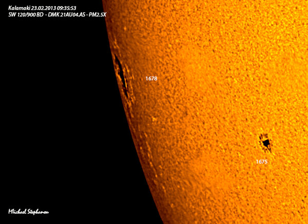 Sun Spots 1675 & 1678