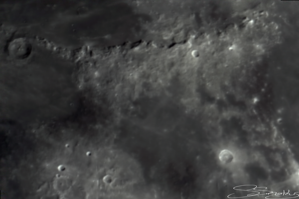 Montes Appeninus - Crater Eratosthenes (58km) - Crater Manilius (39km)