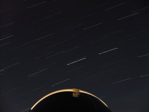 Startrails Of Saturn And Spica