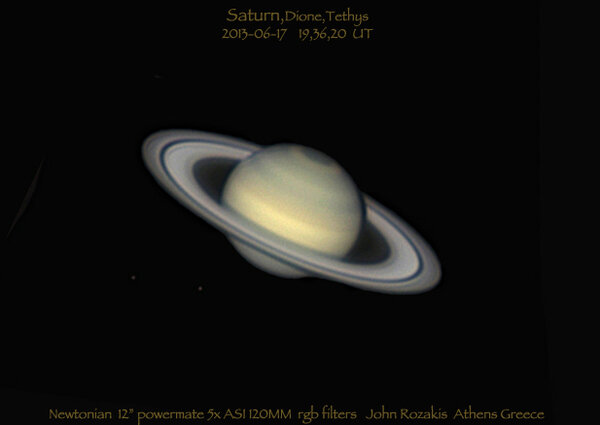 Saturn ,dione,tethys  17-6-2013