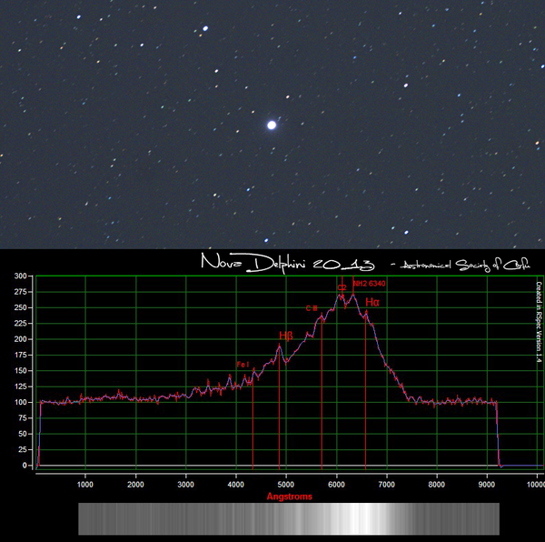 Nova Delphini 2013, Spectrum