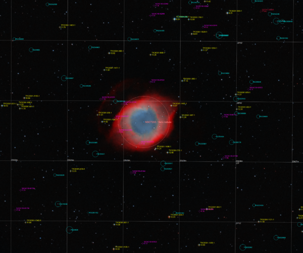 Ngc7293 Bicolor (hao3) - Helix Nebula, The "eye Of God" Annotated