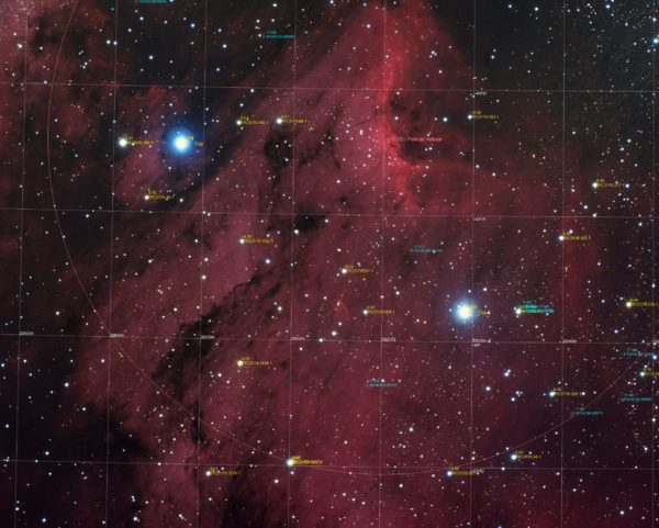 Pelican Nebula Annotated Hargb (ic5070 Ic5067)