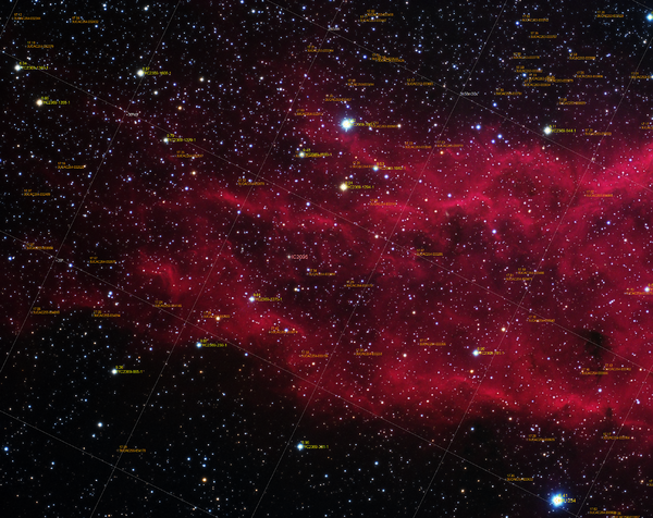 California Nebula (ngc1499 - Part) Annotated
