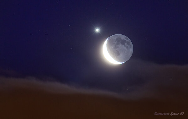 Venus And Crescent Moon Conjuction