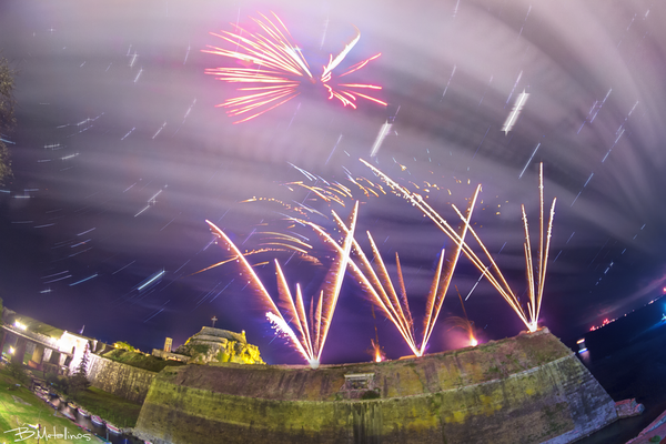 Startrails & Fireworks At Old Fortress Of Corfu