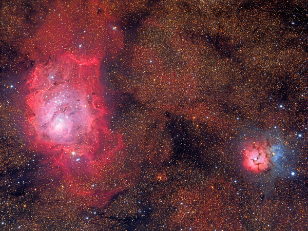 Lagoon (m8) & Trifid (m20) Nebula Area