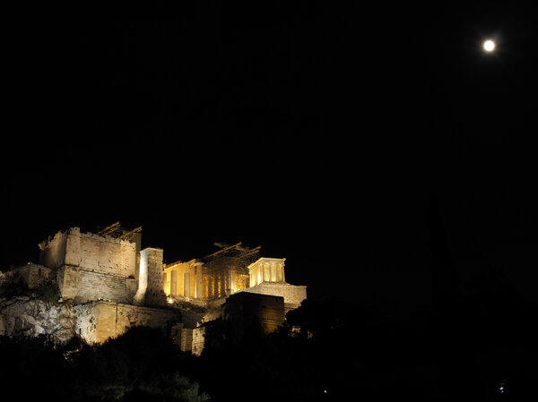 Acropolis With Full Moon 10/8/2014
