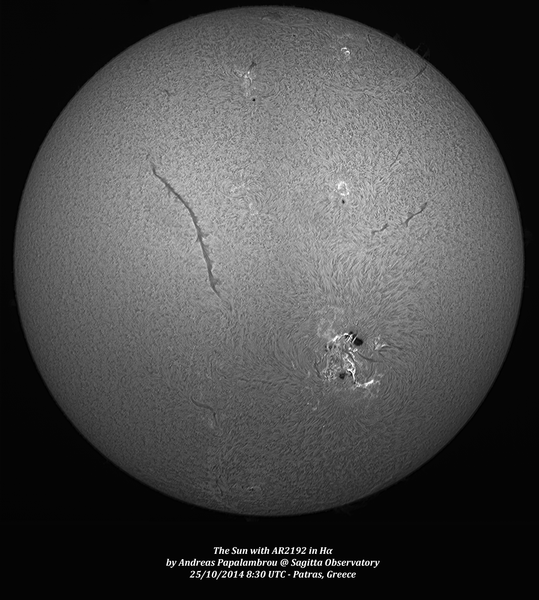 The Sun With Ar2192 In Hα
