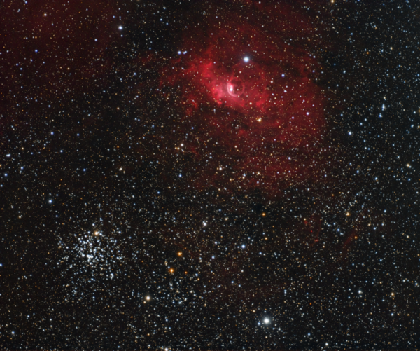 Har-g-b Bubble Nebula + M52 (ngc7635, Ngc7654)