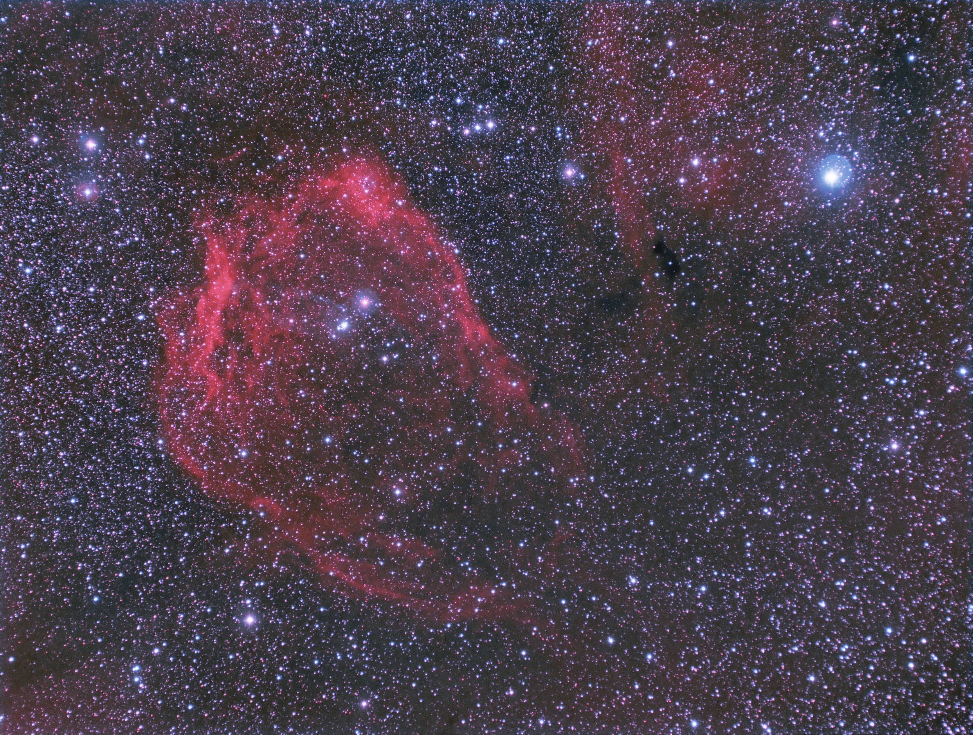 Sh2-129 Nebula Widefield In Rgb (biocolor)