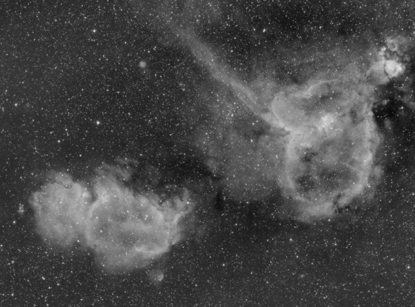 Heart & Soul Nebula Widefield In H-alpha