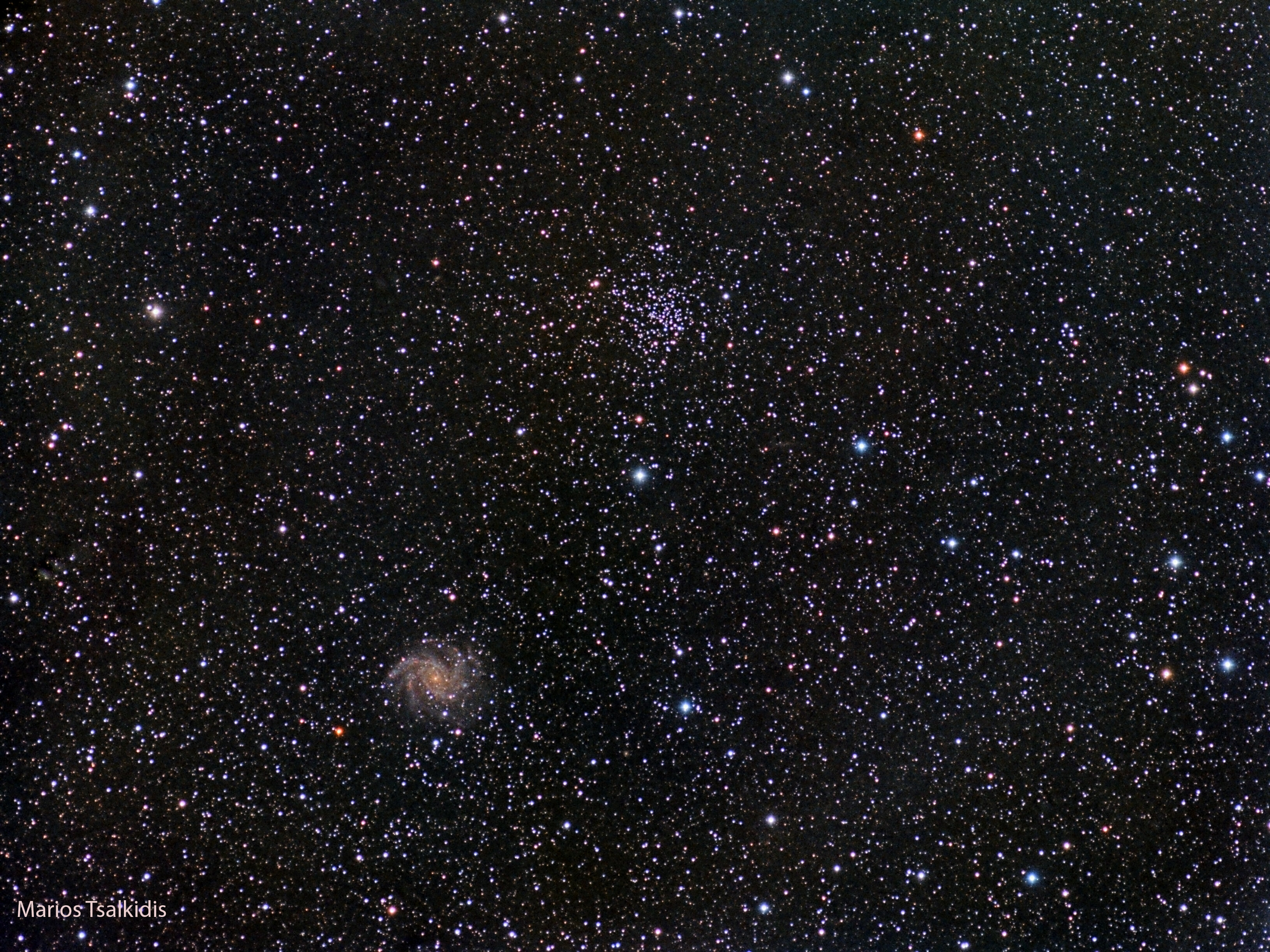 Ngc6946 And Ngc6939, Fireworks Galaxy And Cluster