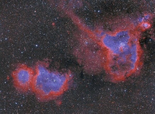 Heart & Soul Nebula Widefield in Rgb (biocolor)