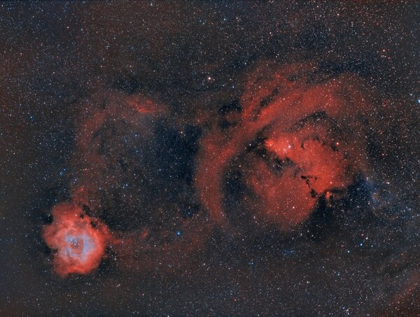 Rosette Nebula To Cone Nebula Widefield In Rgb (biocolor)