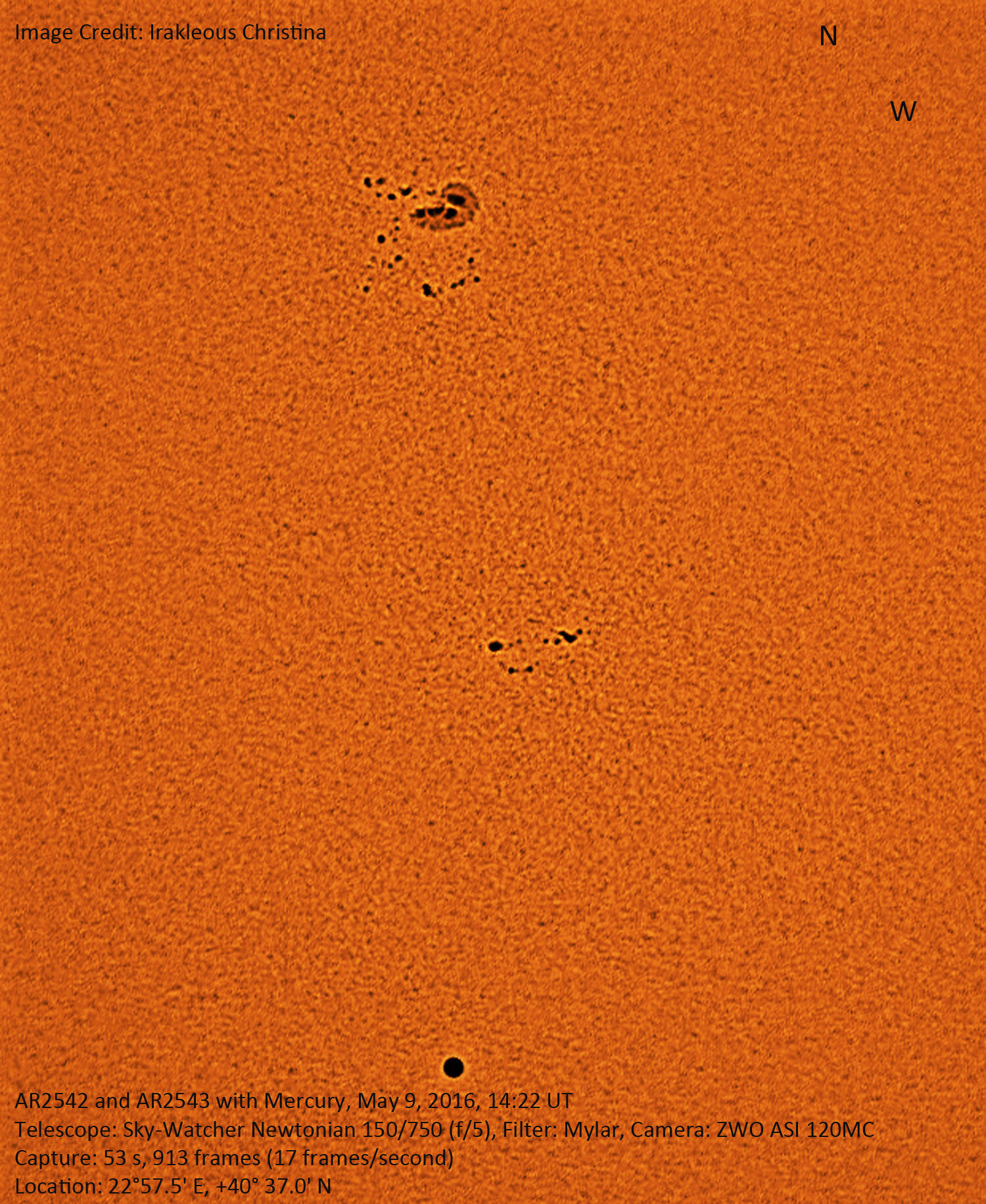 Mercury With Sunspots
