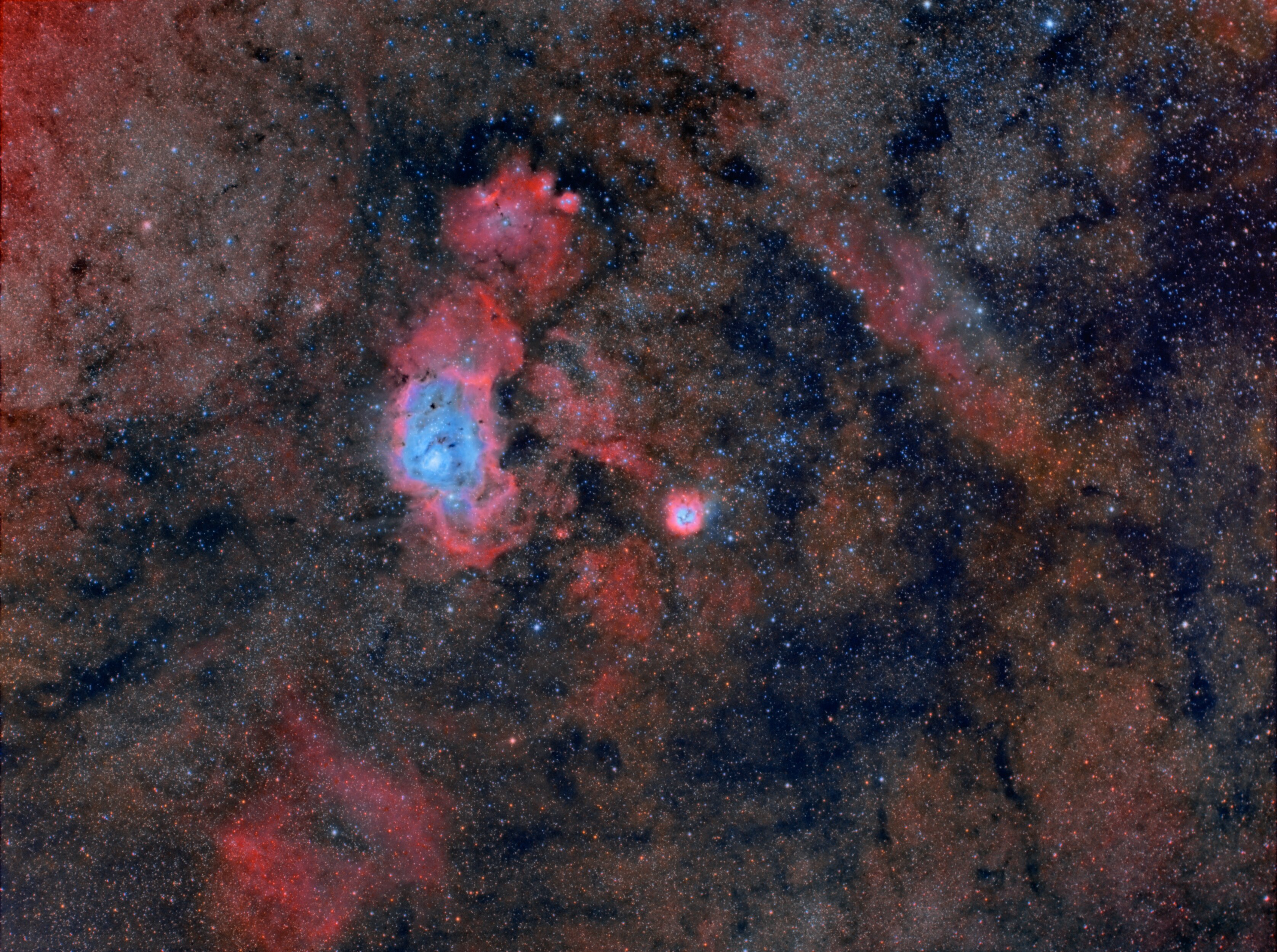M8 & M20 Nebula Widefield In RGB