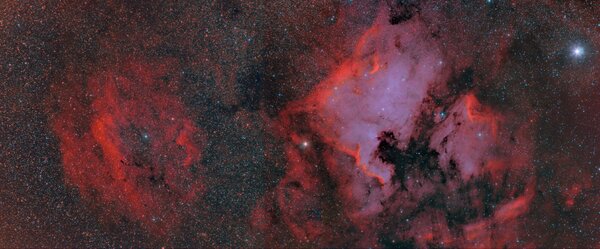 Ngc 7000 & Sh2-119 Mosaic In RGB (biocolor)