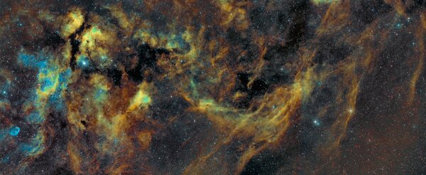 Περισσότερες πληροφορίες για το "Sadr Area Nebula Mosaic in Hubble Palette"