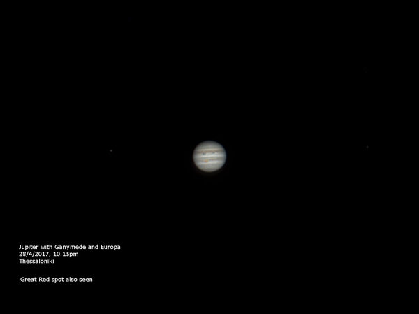 Jupiter, Great Red Spot, Ganymedes And Europa