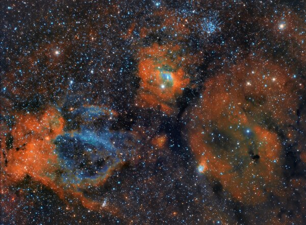Ngc 7635 - Bubble Nebula Widefield in Hubble Palette