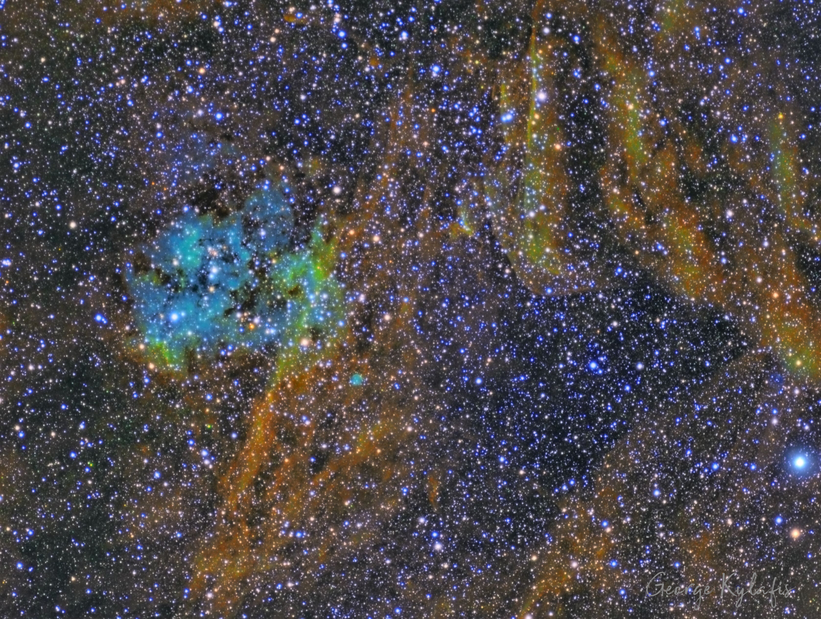 Sh2-115 Nebula Widefield in Hubble Palette