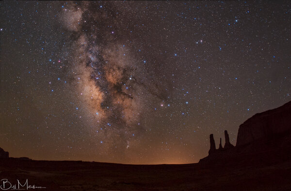 Milkyway Above Three Sisters, Monument Valley, Utah