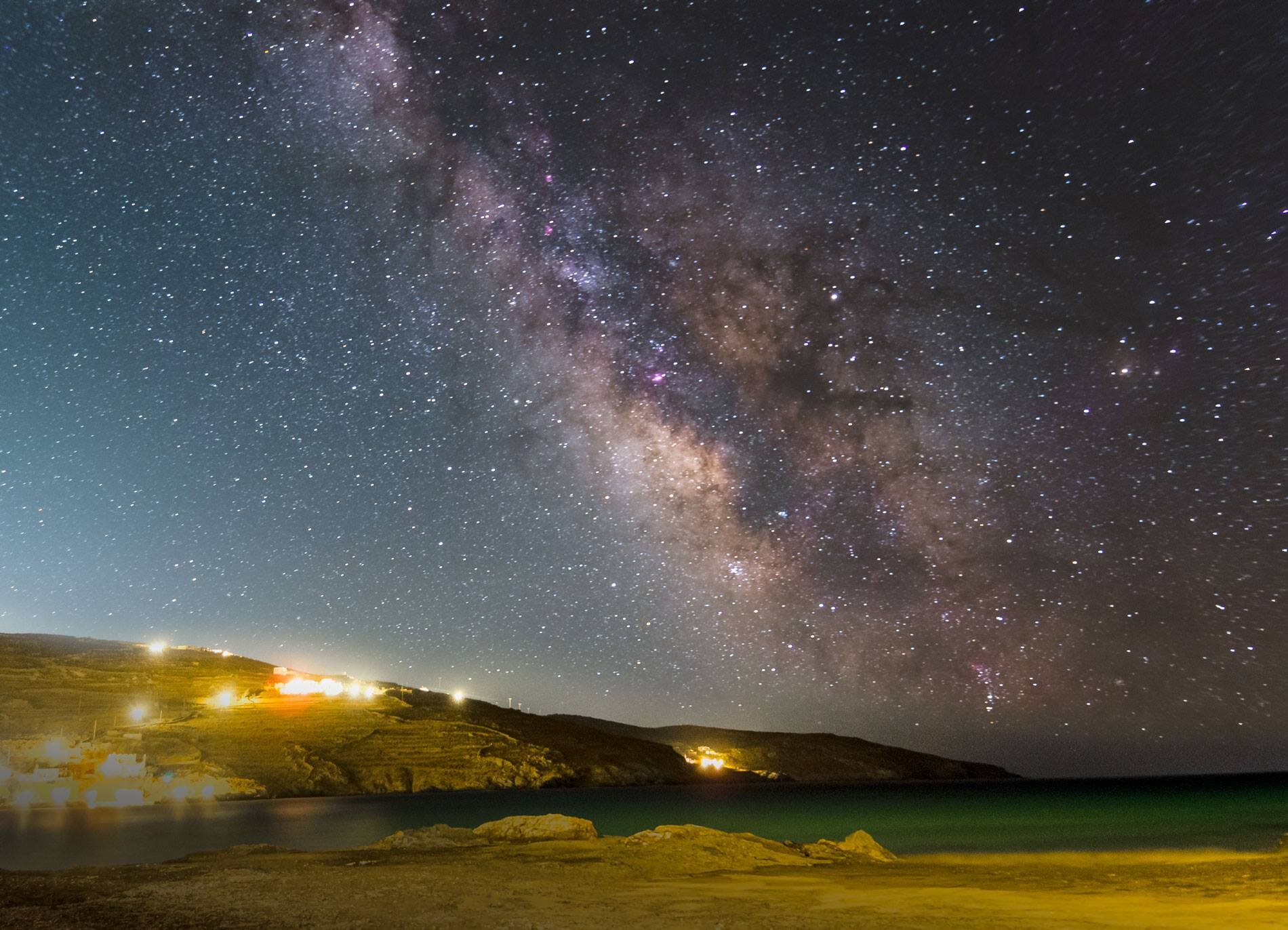 Milky Way Over Tinos Island