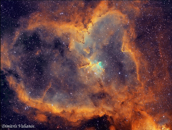 Ic1805 Heart Nebula Hubble Palette