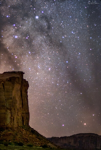 Rho Ophiuchi & Galactic Horse Above Monument Valley