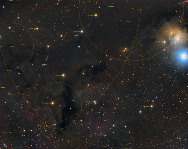 Annotated The Wreath Nebula Lrgb B3,b4,ic348,ldn1468,1470,1472