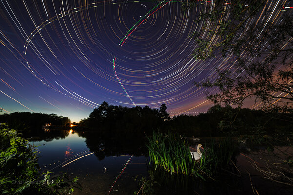 Startrails, Plane Trails και δύο κύκνοι