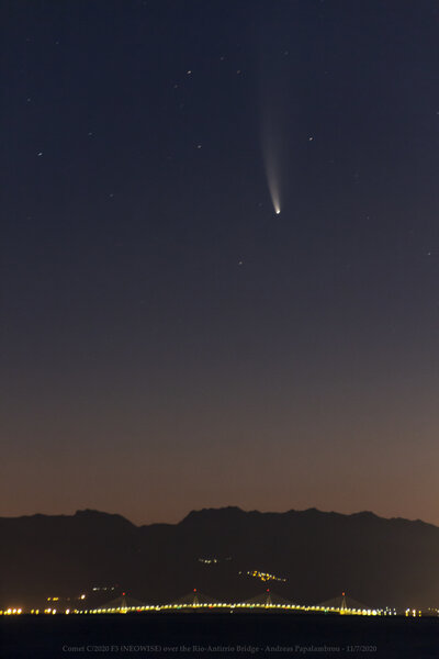 Περισσότερες πληροφορίες για το "Κομήτης C/2020 F3 (neowise) πάνω από τη γέφυρα Ρίου-Αντιρρίου"