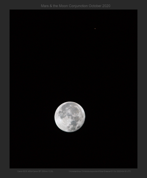 Mars & The Moon Conjunction October 2020