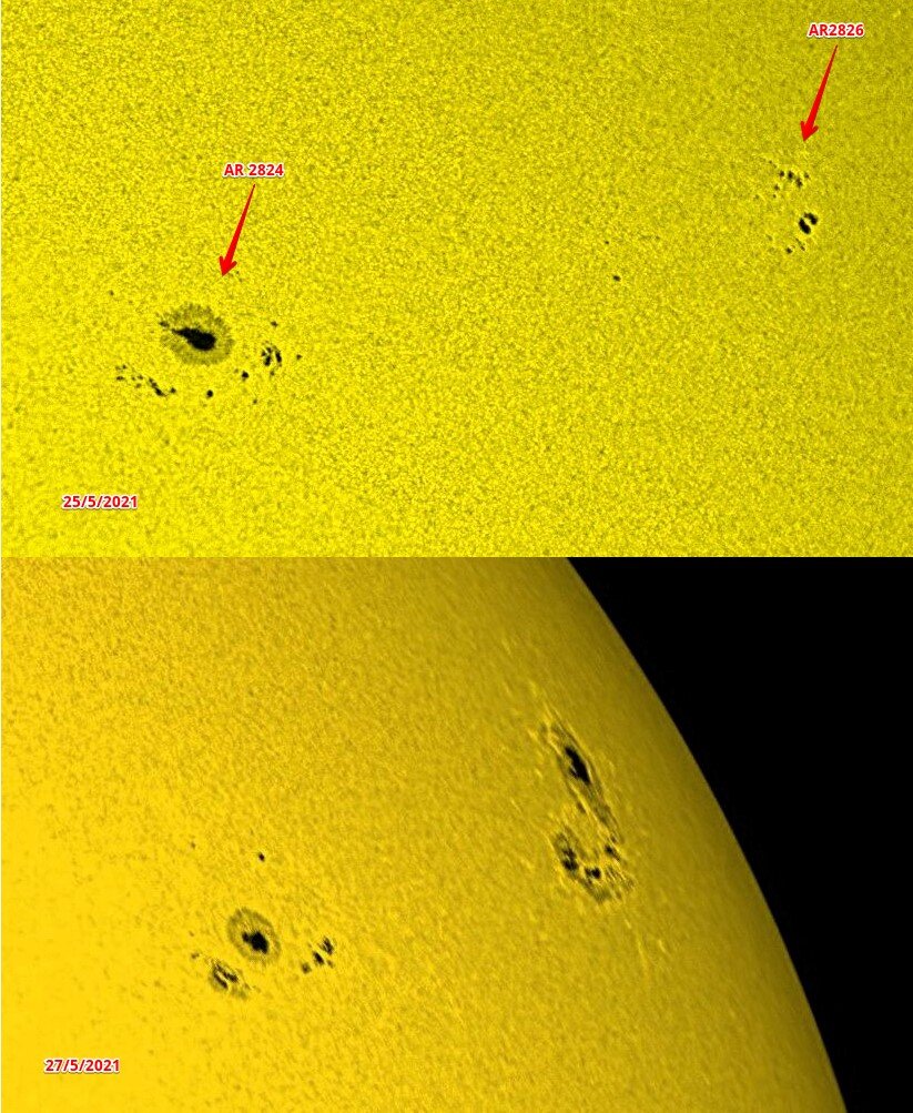 Sunspots AR2824-AR2826