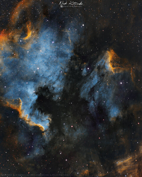 Περισσότερες πληροφορίες για το "The North American and Pelican Nebula | NGC7000 & IC5070"