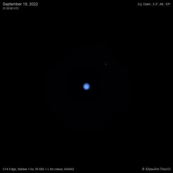 Περισσότερες πληροφορίες για το "2022-09-19, Neptune & Triton, C14 Edge, Barlow 1.6x, IR 685+ L for colour, ASI 462, 21_20_00 UTC.jpg"