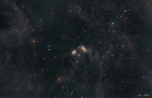 NGC 7771,7770 AND NGC7769  IN  DUST