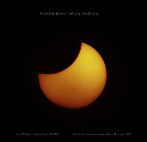 Partial Solar Eclipse (maximum), Oct 25 2022